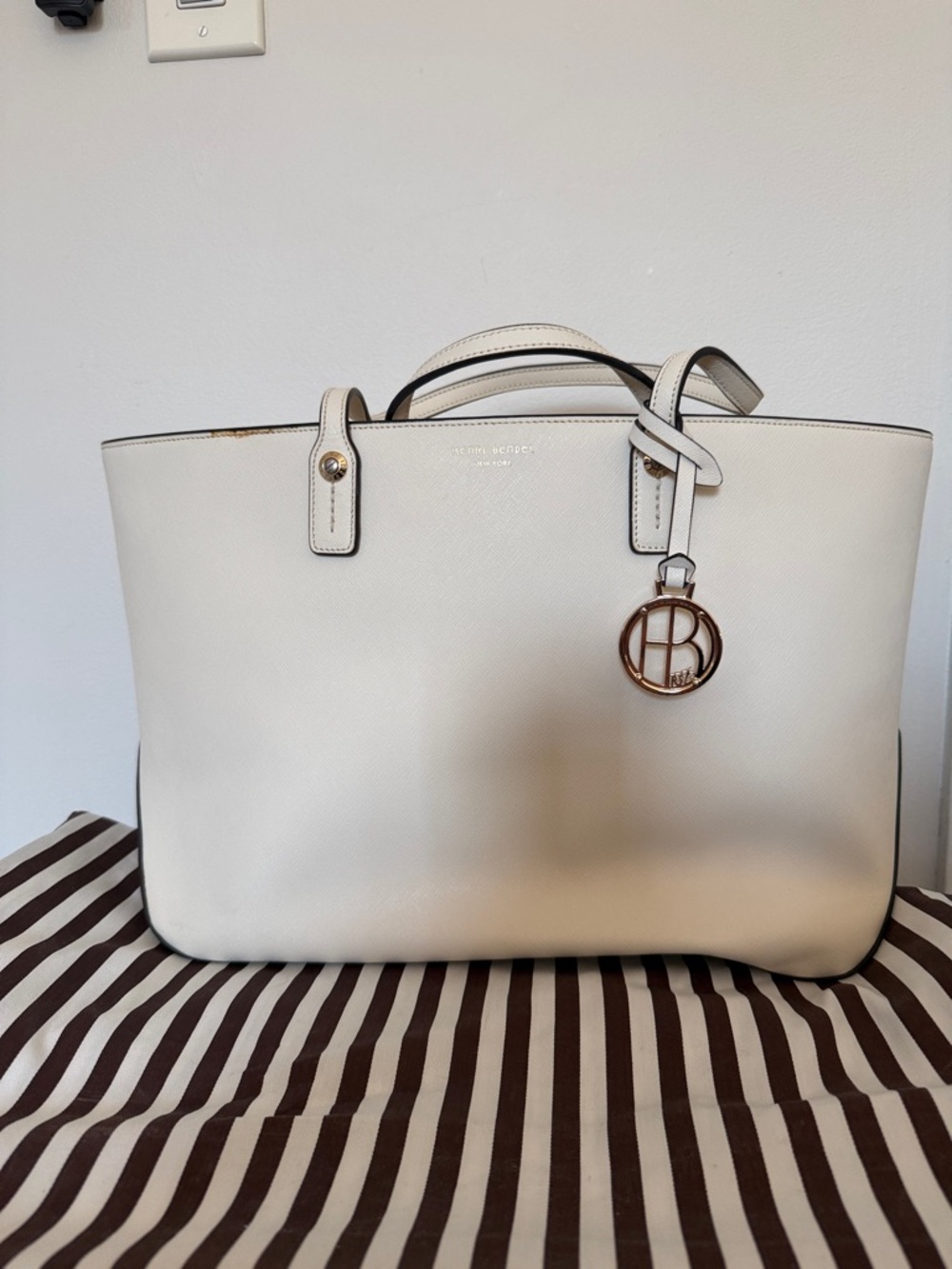 Henri Bendel White leather tote bag